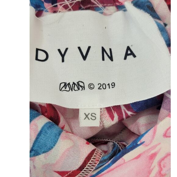 DYVNA Pants Womens X-Small Wide Legged Floral Cottagecore Whimsical Silk Blend - Picture 9 of 10